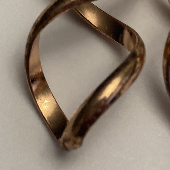 Twisted Swirl Copper Tone Drop Earrings - Picture 2 of 8